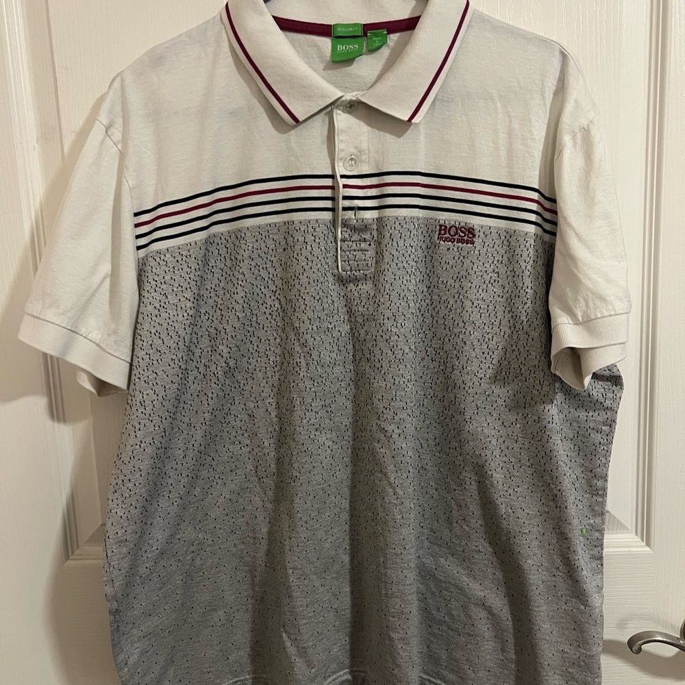 BOSS Men's Grey Polo Shirt